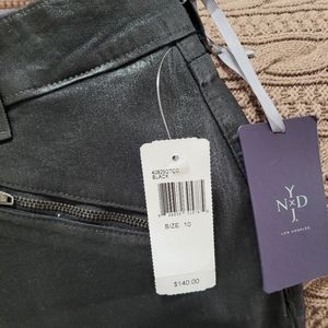 NWT NYDJ Womens Legging Ankle Jeans Size 10 Black Faux Leater Pants